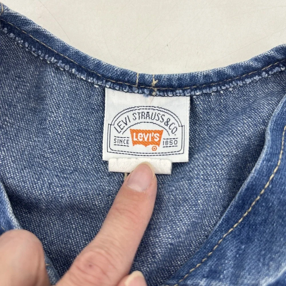 Vintage Levis White Tab Kids Embroidered Denim Vest Toddler USA‎ 70s RARE FIND